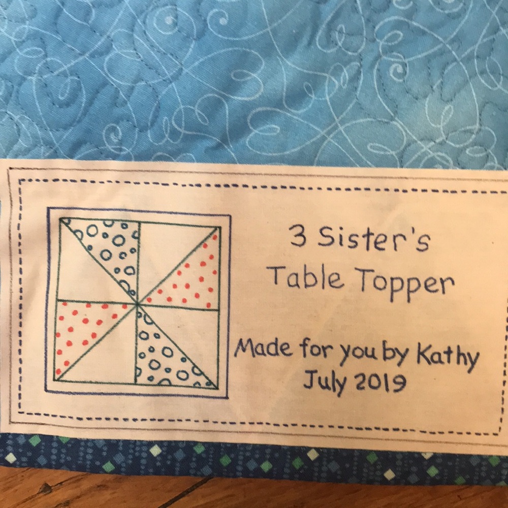 Quilted Pieced table topper - Picture 3 of 5